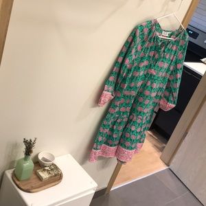 SZ Priya pineapple mint print dress size medium.